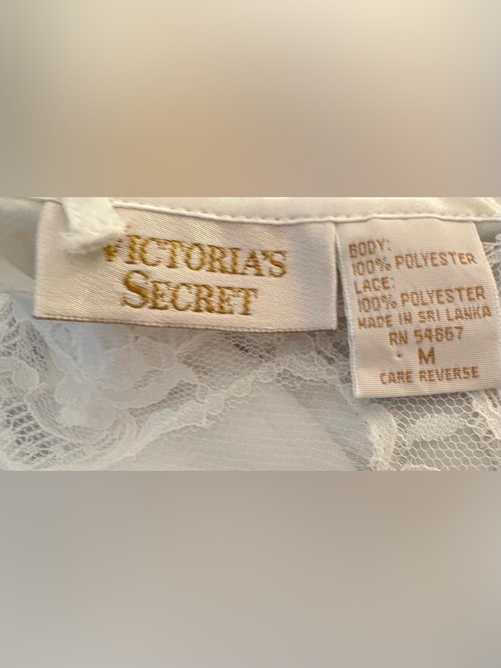 Victoria's Secret Ivory Satin Lace-Trim Chemise - Picture 3 of 3